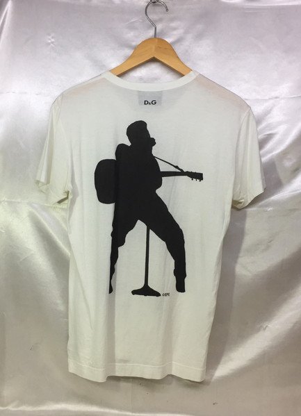 D&G Dolce & Gabbana ドルチェアンドガッバーナ Elvis Presley エルヴィスプレスリー プリントTシャツ サイズ：46 カラー：ホワイト_画像3