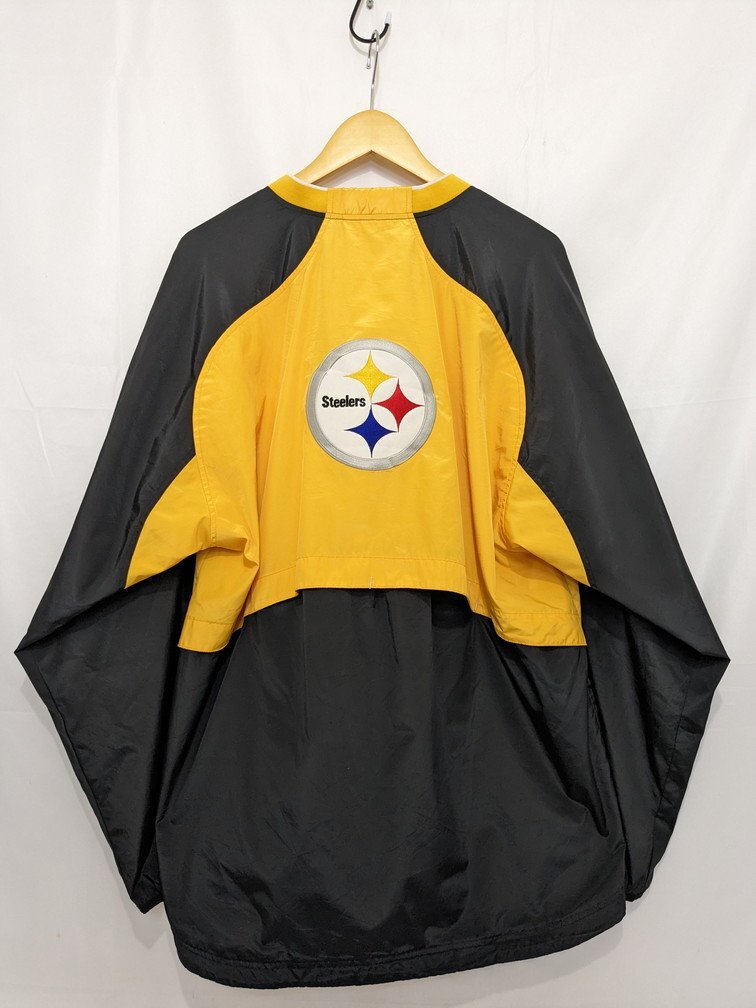 Reebok リーボック NFL Pittsburgh Steelers スティーラーズ アメフトナイロンシャツ プルオーバー バングラデシュ製 サイズ：XL_画像2