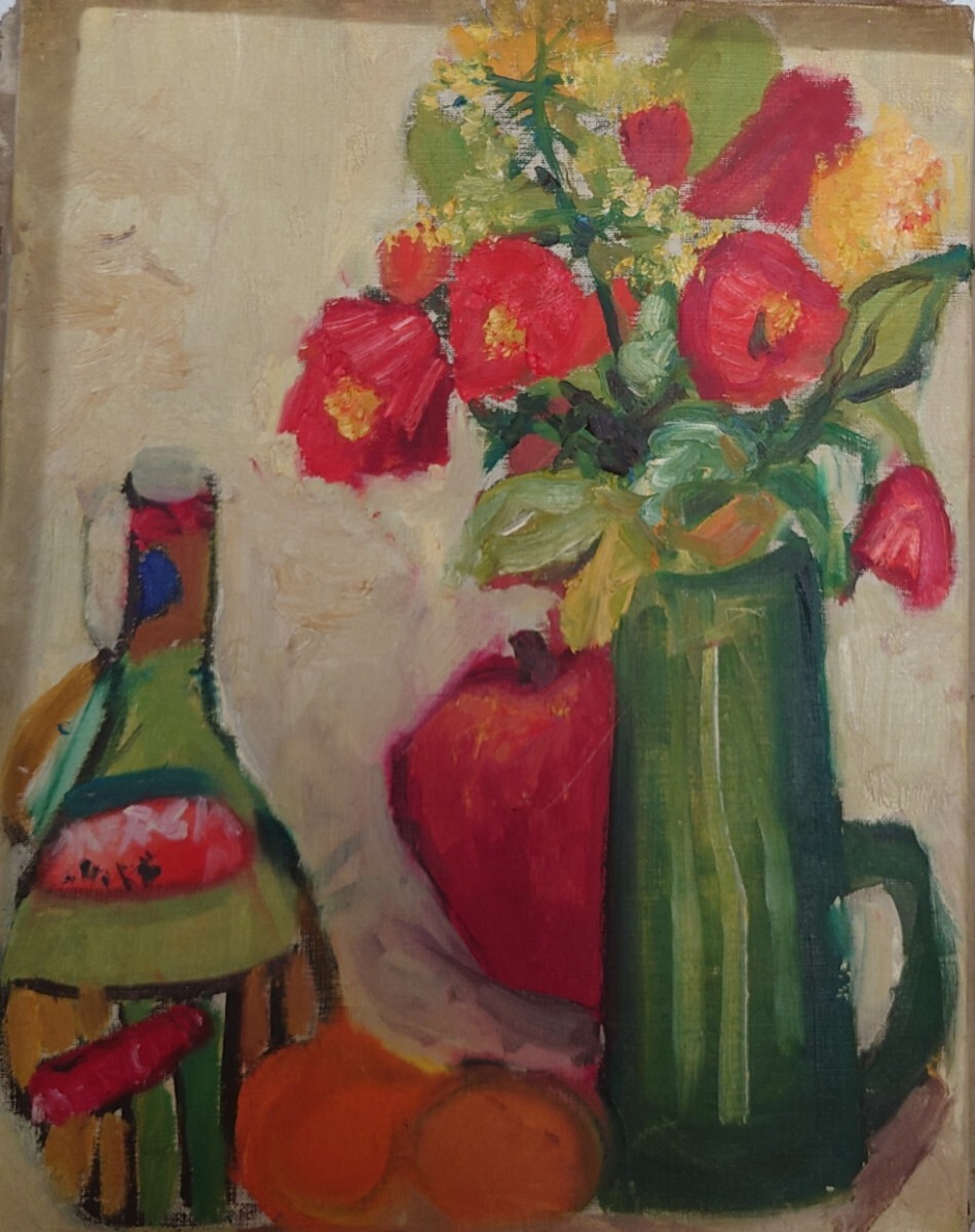  author un- details oil painting 6 number flower vase fruit bottle original key holder extra attaching 