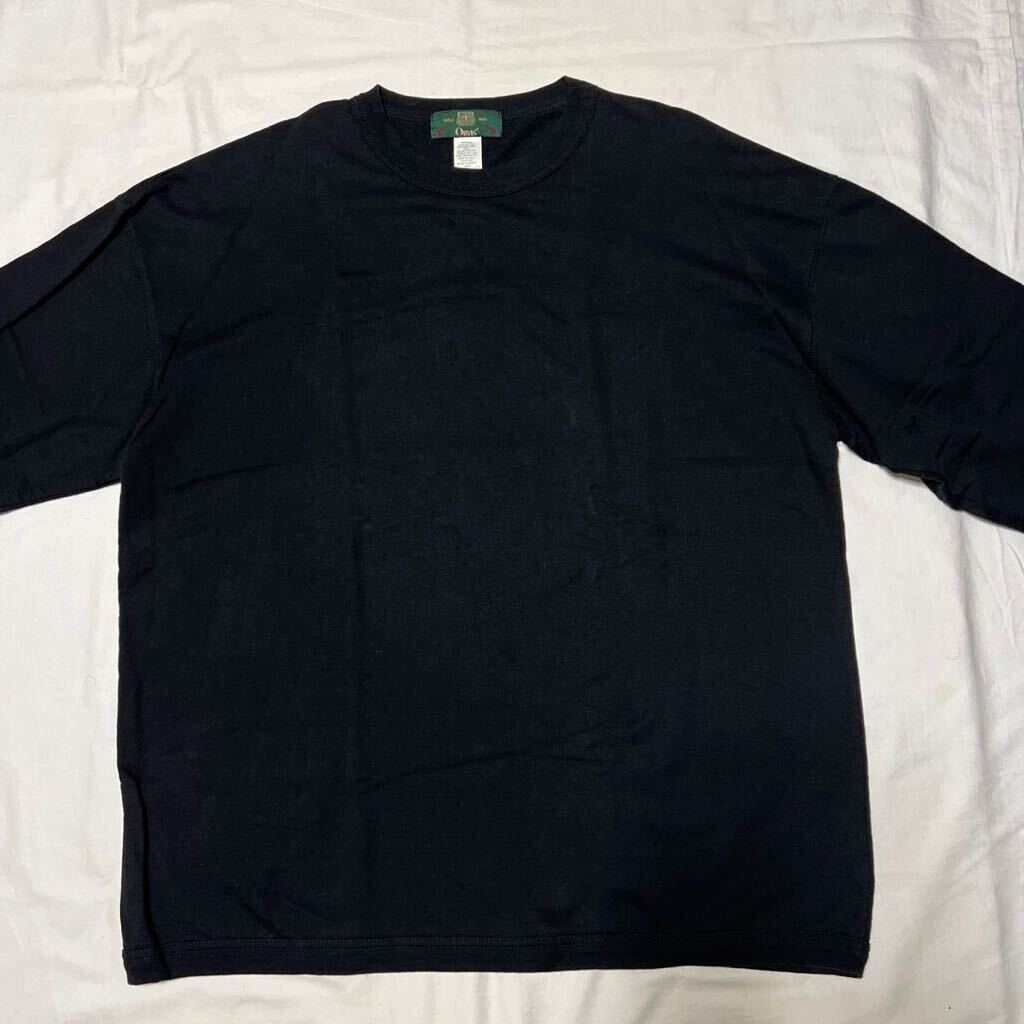 ブラック 無地 珍品! デッドストック 80s ORVIS オービス 七分袖 シャツ Tシャツ L 希少 ビンテージ / 90s patagonia L.L.Bean Eddie Bauerの画像2