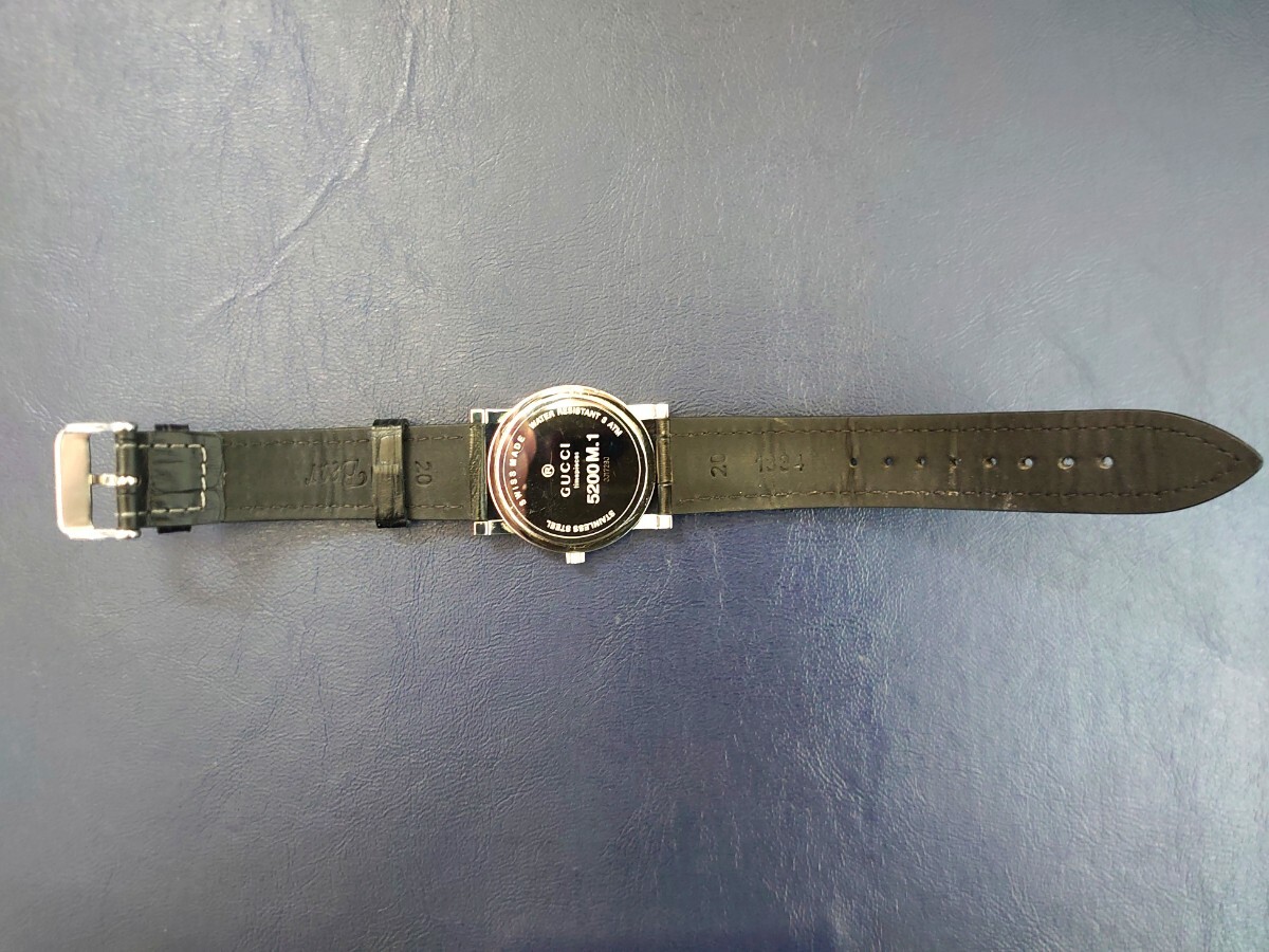 【稼働良品！】GUCCI グッチ 5200M.1 SS ブラック文字盤 クオーツ メンズ腕時計 221602の画像7