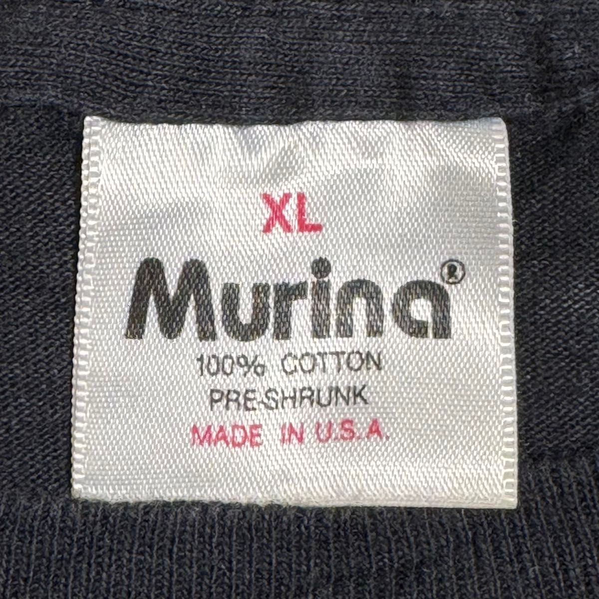 murina 90s USA製 プリント Tシャツ ヴィンテージ シングルステッチ ビッグサイズ バックプリント XL 黒 古着