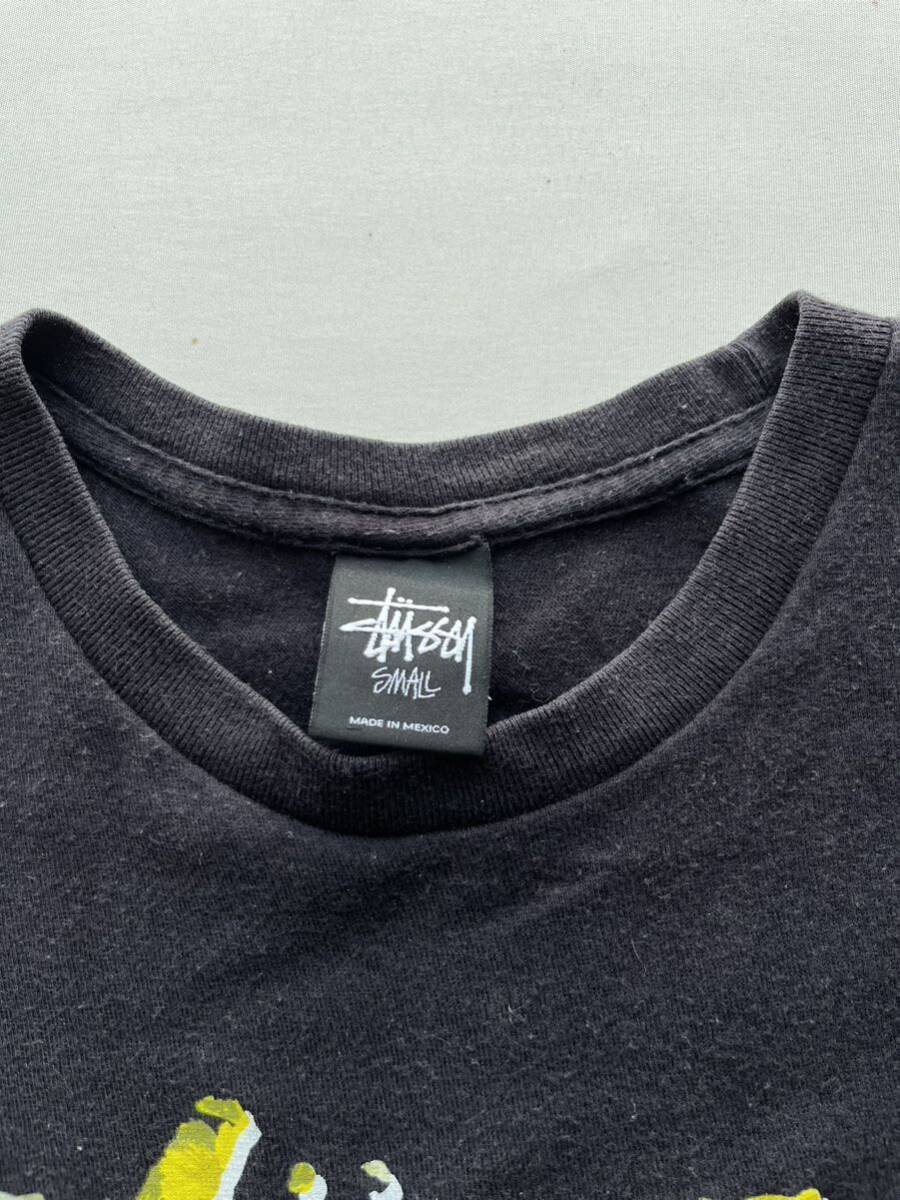 stussy メキシコ製 メンズ S ロゴ プリント 黒 ブラック 半袖 Tシャツ トップス / ステューシー ストリート スケートの画像4