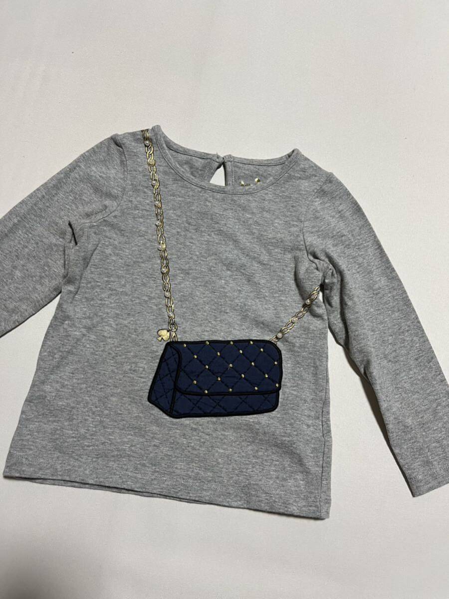 kate spade New York キッズ 女の子 100 3D カバン バッグ アップリケ 長袖 カットソー Tシャツ / ケイトスペード 子供服_画像1