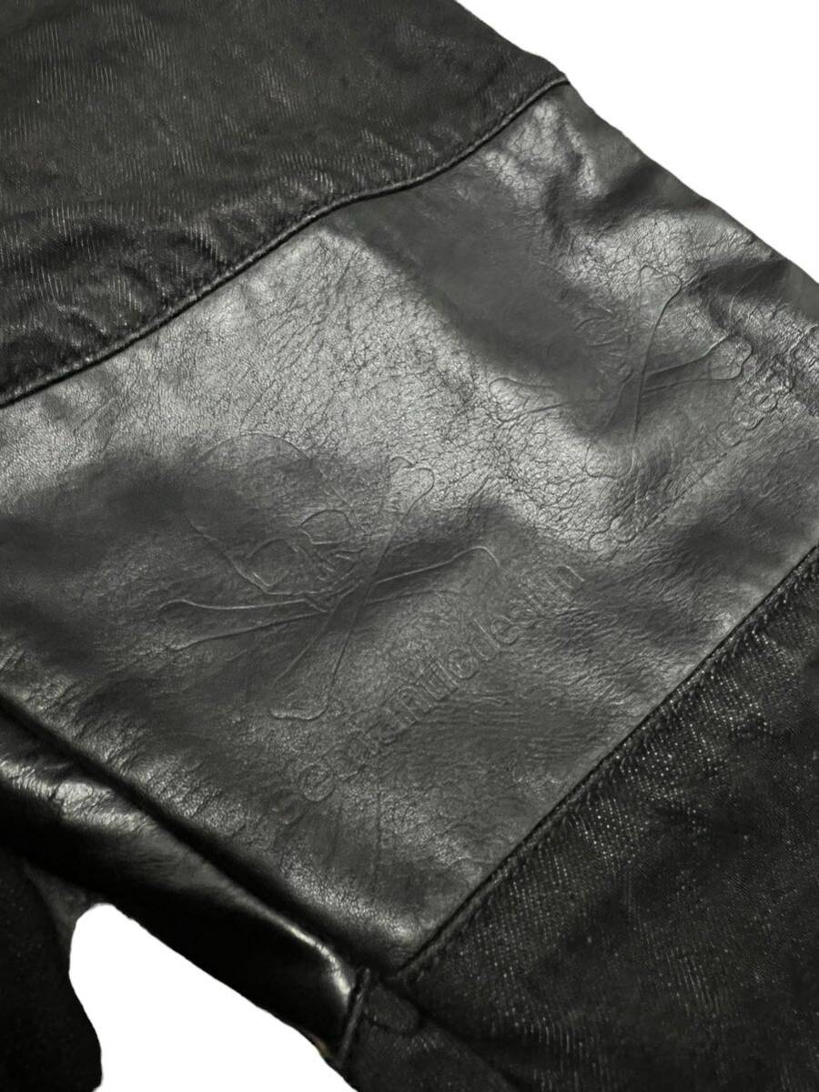 希少 rare ROEN leather patchwork denim pants ロエン パンツ japanese label lgb ifsixwasnine 14th addiction Archive アーカイブ 00's_画像4