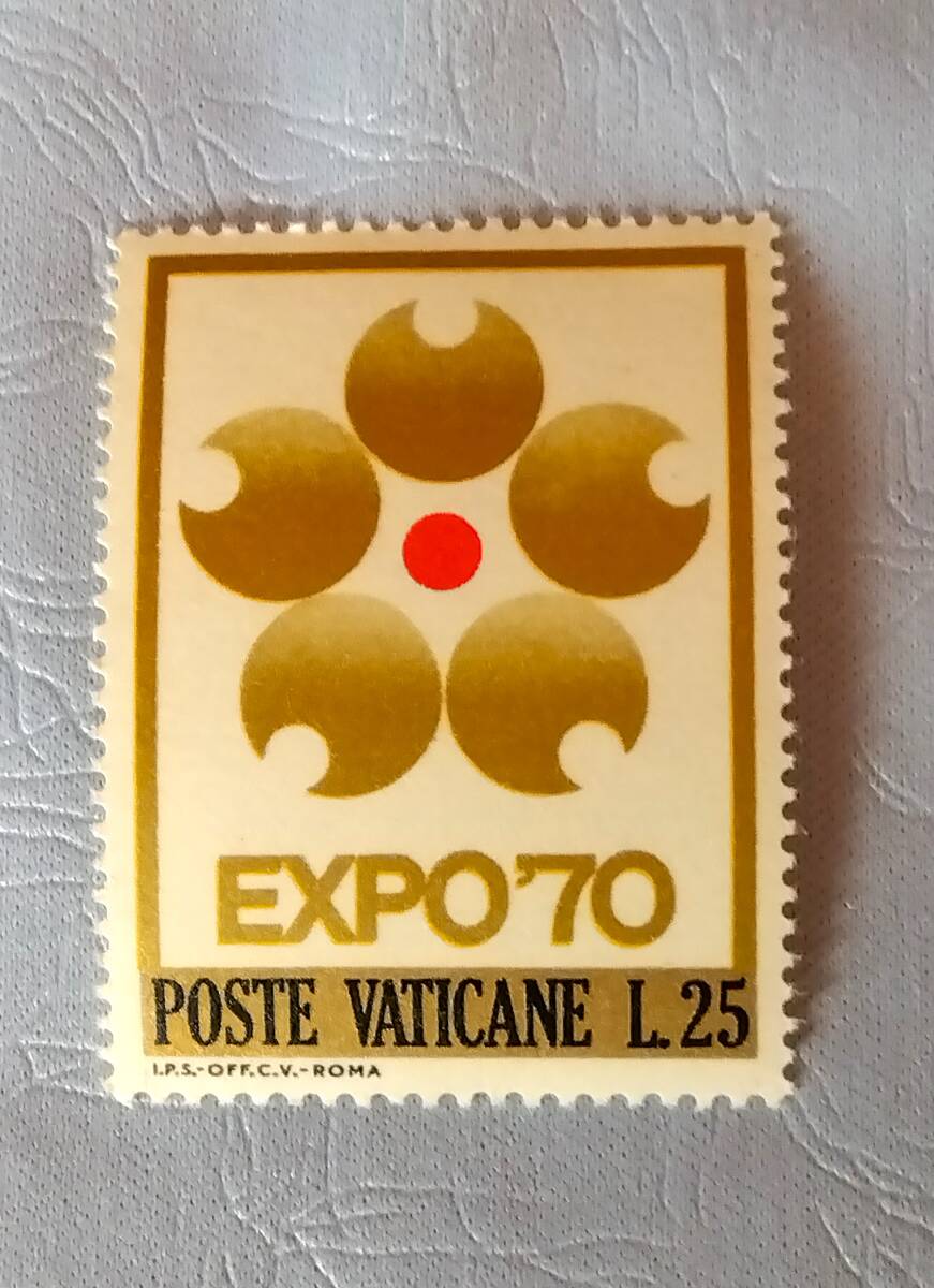 バチカン市国切手 Expo'70 五種一組 台紙付き 日本万国博覧会記念の画像3