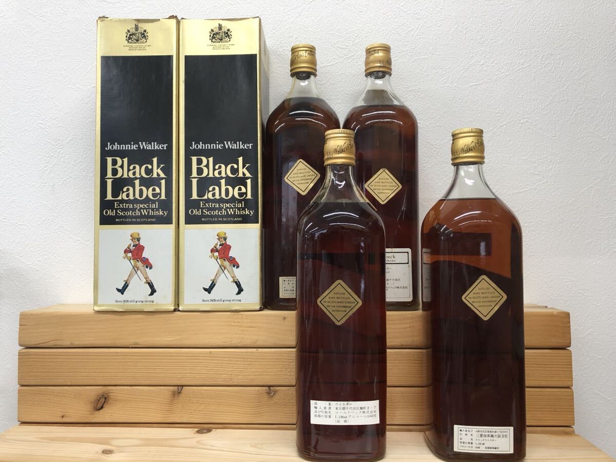 Johnnie Walker Black ジョニーウォーカー ブラック 金キャップ 特級 4本セット スコッチ ウイスキー Scotch Whisky 1136ml 43% 箱付き_画像8