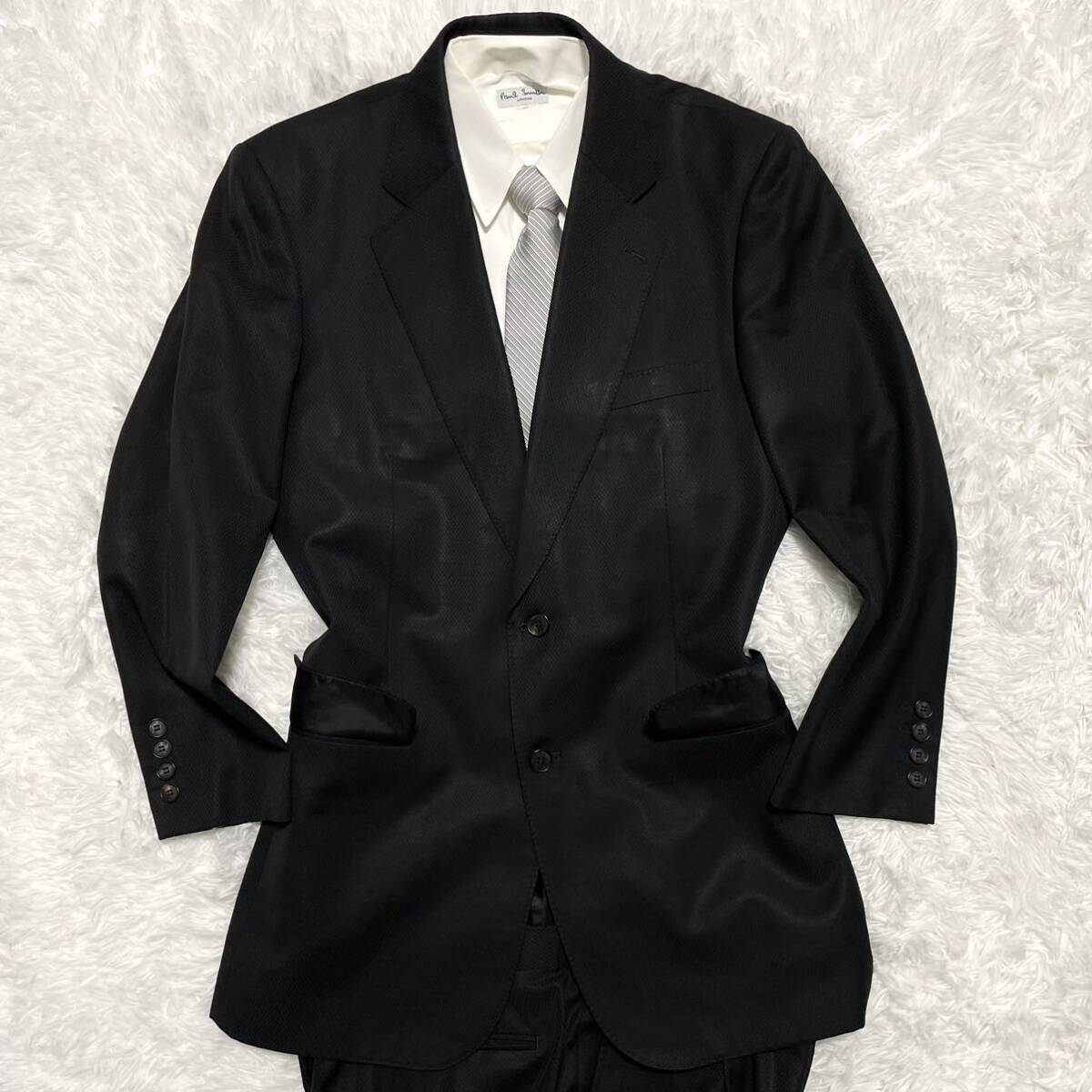 XL相当 エルメネジルドゼニア Ermenegildo Zegna スーツ セットアップ ウール100 黒色 ブラック ジャケットの画像3