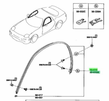 ★超希少 左右セット 未使用 純正 マツダ ドリップ モールディング サバンナ RX7 FD3S FC3C FC3S MAZDA DRIP MOLDING R L SET Savanna RX7_画像2