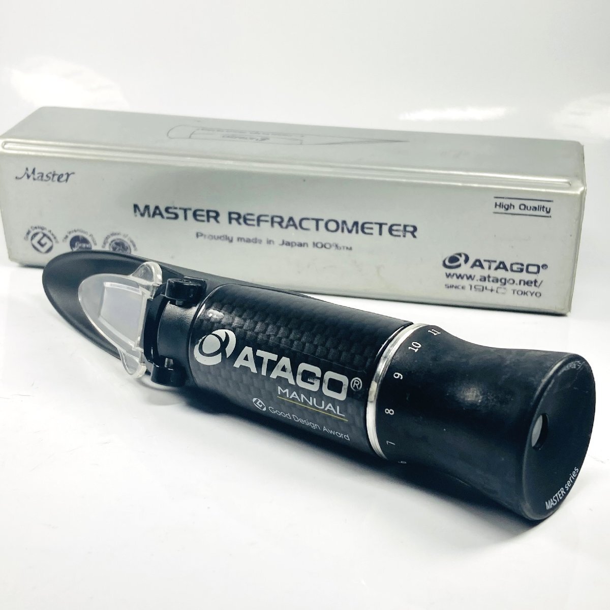 [76]1 иен ~ ATAGOatagoMaster REFRACTOMETER измеритель содержания сахара рука ... итого напиток на основе фруктового сока порез . масло жидкость для мытья плотность компонент измерение товар труба не проверка утиль 