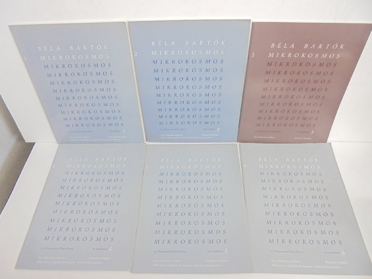 [86]1 jpy ~ musical score bar to-kBELA BARTOK micro Cosmos MIKROKOSMOS music 1~6 6 pcs. set 3 only color difference dirt burning equipped present condition goods 