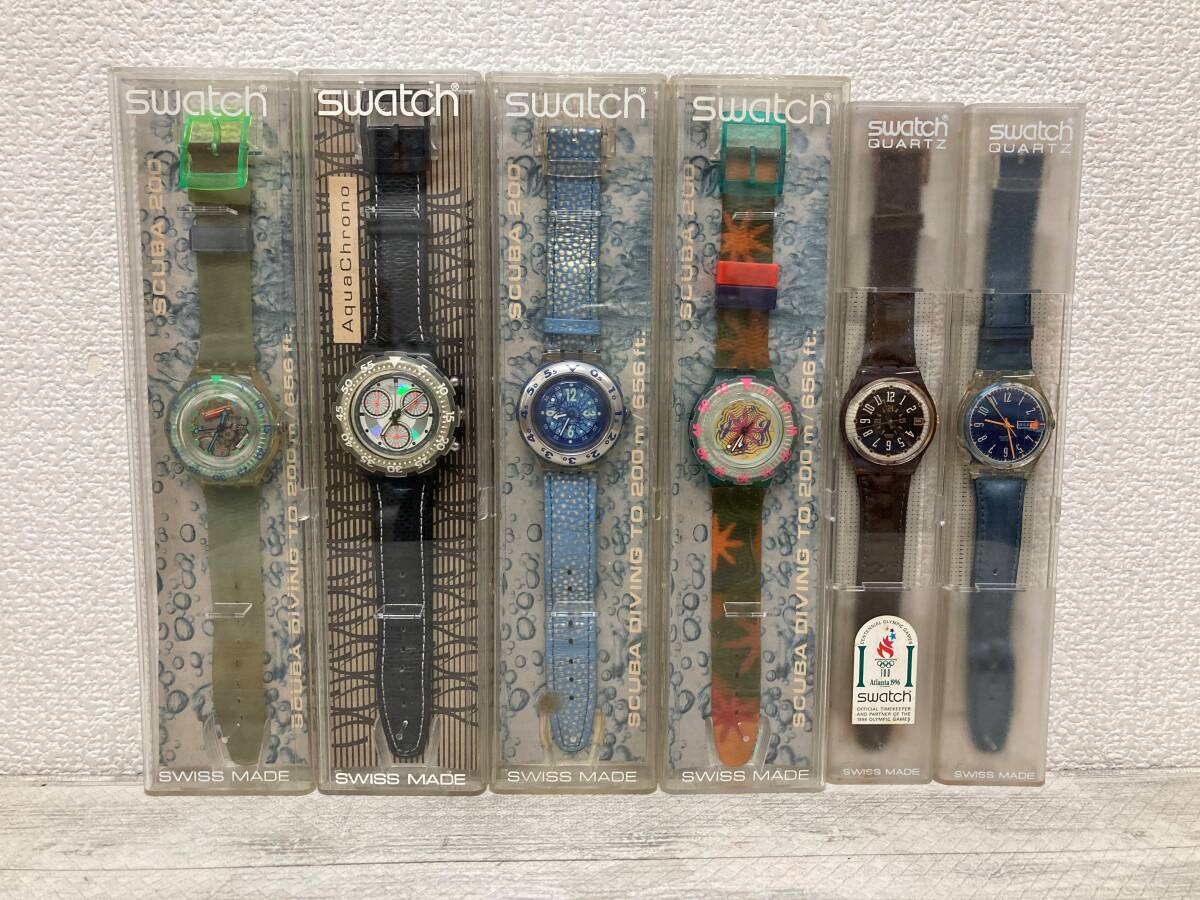 aコンパクト Swatch スウォッチ 腕時計 まとめ売り 6点 ケース入り 動作未確認_画像1