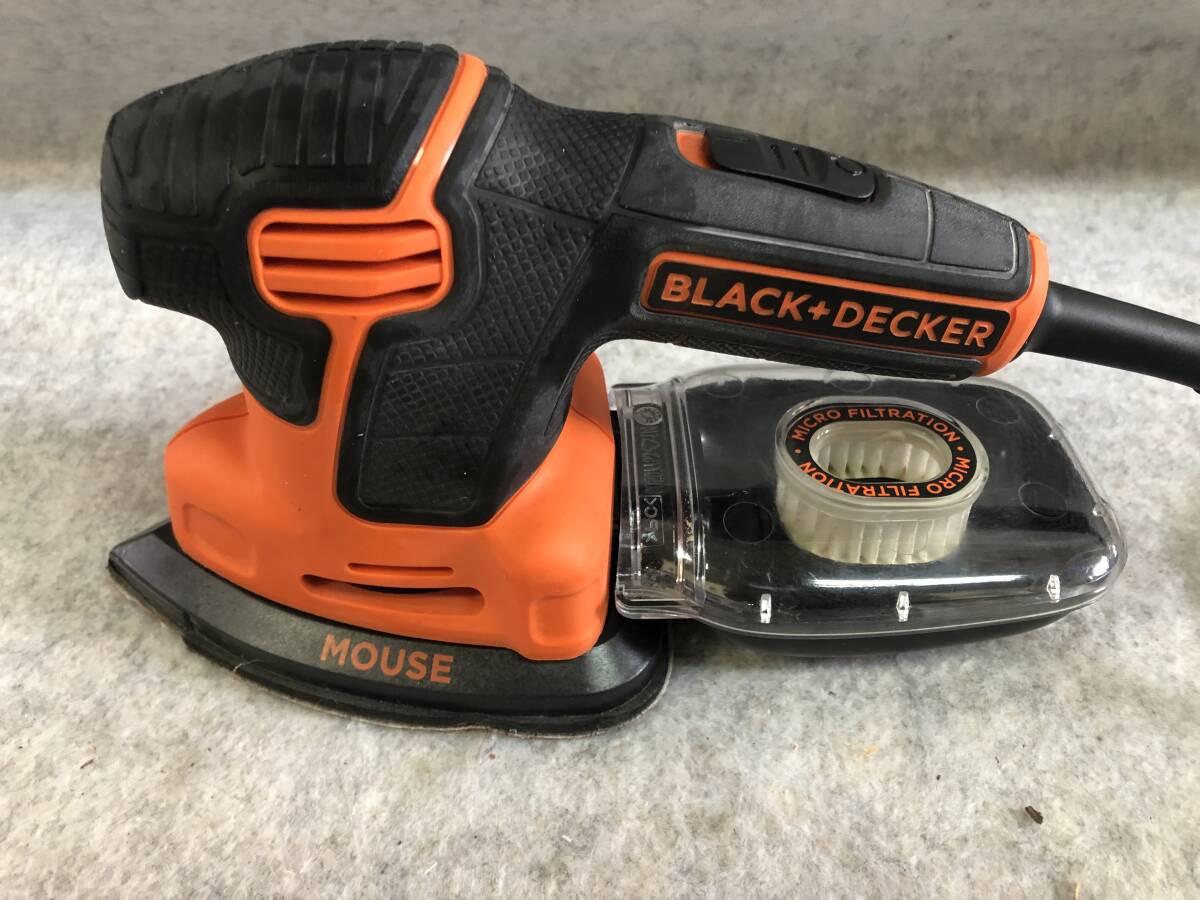 K-1336 ◆BLACK＋DECKER ブラックアンドデッカー 高集塵マウスサンダー KA2000 研磨機 動作確認済み_画像2