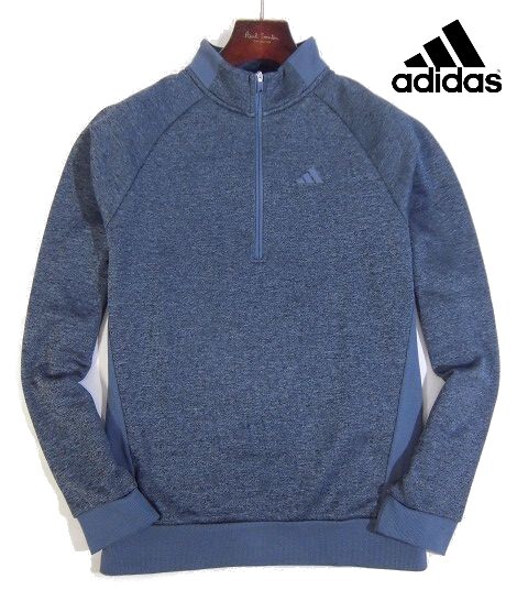 D土04569新品▼ アディダス ゴルフ adidas ハーフジップ プルオーバー 【 M 】 トレーナー スウエットシャツ adidas Golf ブルー系_画像1