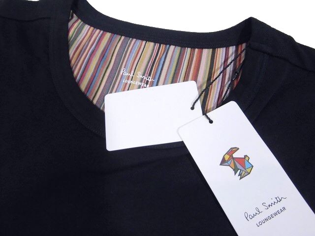 D木04538新品▼春物 ポールスミス クルーネック 長袖カットソー 【 LL 】 長袖Tシャツ ロンT Paul Smith ラウンジウエア 黒に近いに紺系の画像5