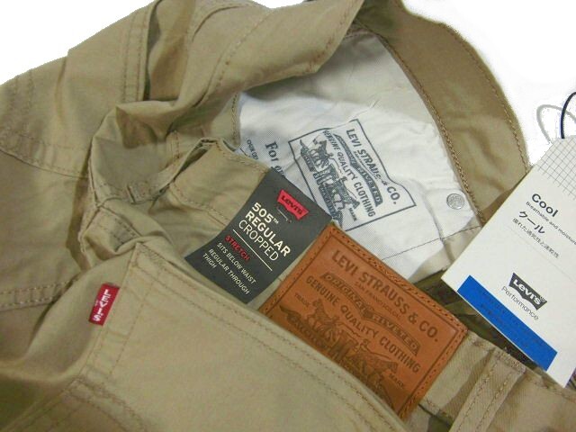 D火04885新品▼ リーバイス 505 レギュラーフィットクロップドパンツ W32 COOL素材 クロップドパンツ Levi's ストレッチ カジュアルの画像6