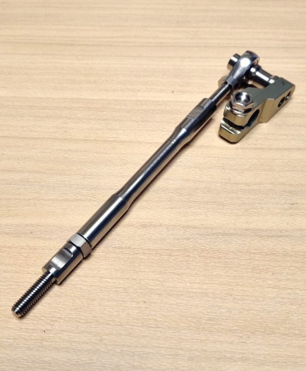 137-E-2-270* titanium alloy M6xP1.0x270mm. screw attaching type shift rod, shift change rod, gear change rod. length 50mm~350mm.