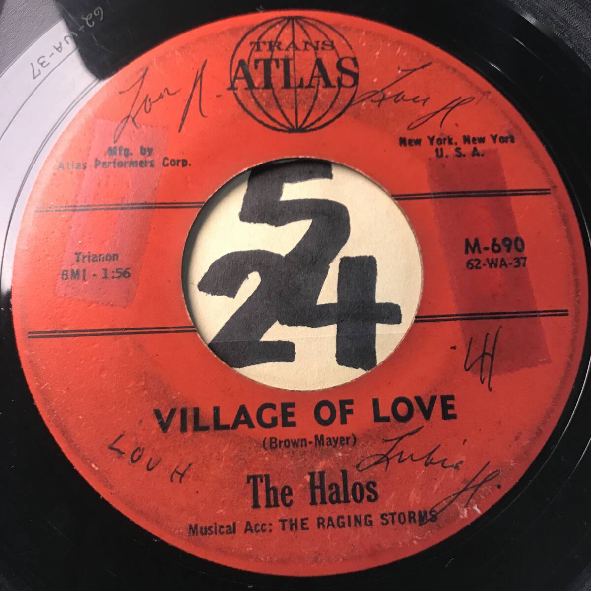 試聴 1962 DOO-WOP THE HALOS MEAN OLD WORLD VG++ SOUNDS EX / VILLAGE OF LOVE VG(+) SOUNDS VG++の画像2