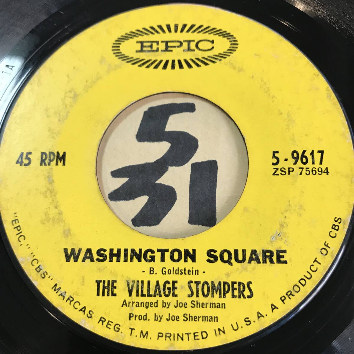 試聴 THE VILLAGE STOMPERS WASHINGTON SQUARE 両面VG++ SOUNDS EX の画像1