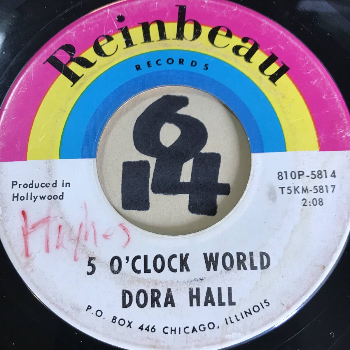 試聴 ストーンズ・カヴァー DORA HALL SATISFACTION / ヴォーグズ・カヴァー 5 O’CLOCK WORLD 両面VG++ 1966_画像2