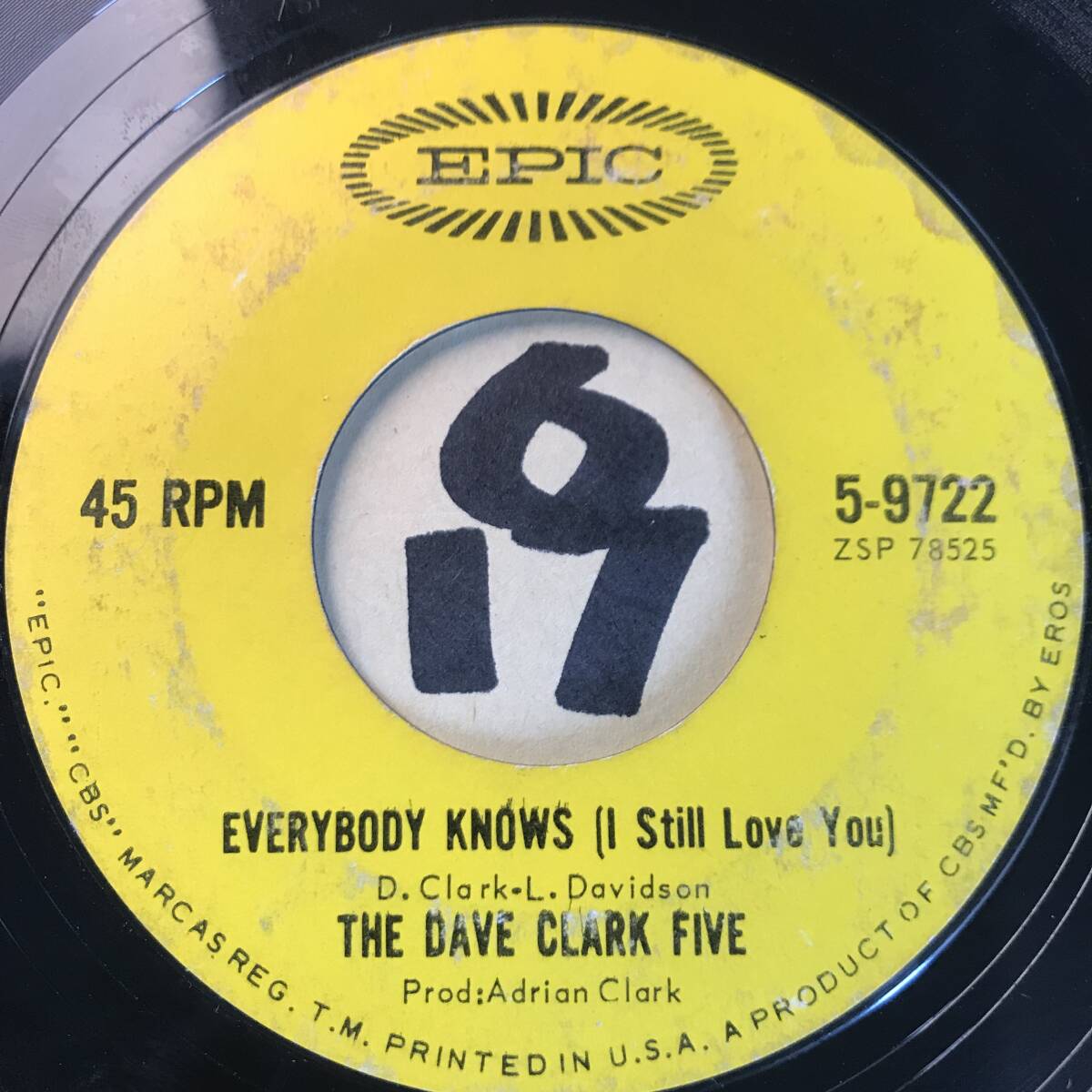 試聴 THE DAVE CLARK FIVE OL’ SOL / EVERYBODY KNOWS (I STILL LOVE YOU) 両面VG++ SOUNDS EX _画像2