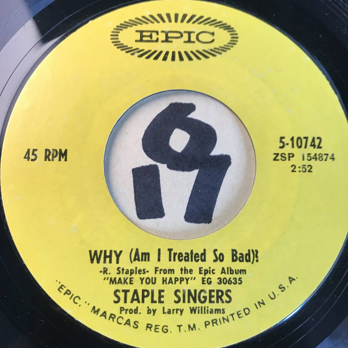 試聴 STAPLE SINGERS WAHY(AM I TREATED SO BAD)? EX+ / FOR WHAT IT’S WORTH (バッファロー・スプリングフィールドのカヴァー) NMの画像1