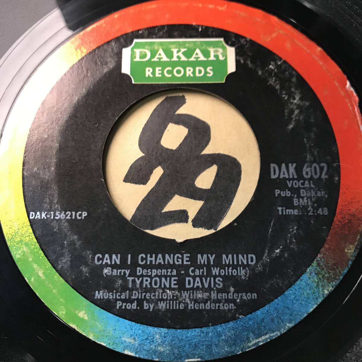 試聴 68年全米5位ソウル1位 TYRONE DAVIS CAN I CHANGE MY MIND 両面VG++ SOUNDS EX+ _画像1