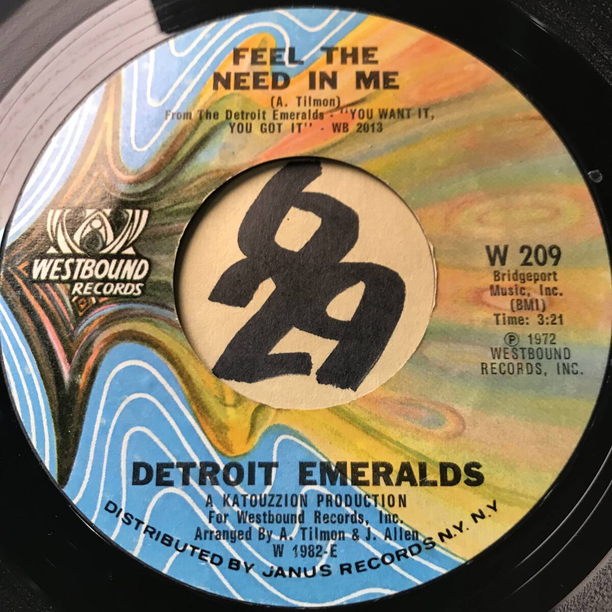 試聴 DETROIT EMERALDS FEEL THE NEED IN ME / THERE’S A LOVE FOR ME SOMEWHERE 両面NM の画像1