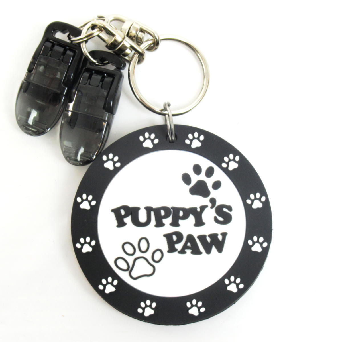 1円★PUPPY’S PAW 仔犬の肉球 パターカバーホルダー(ブラック/ホワイト)★送料無料★パターキャッチャー★パターカバー置忘れ防止アイテムの画像2