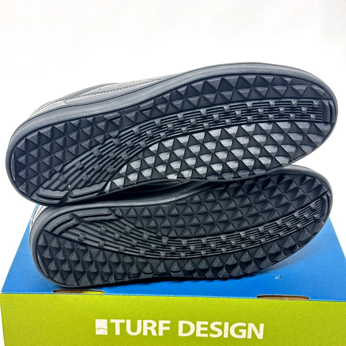 1 иен / не использовался товар *TURF DESIGN брезент дизайн туфли для гольфа шиповки отсутствует TDSH-2275 серый *