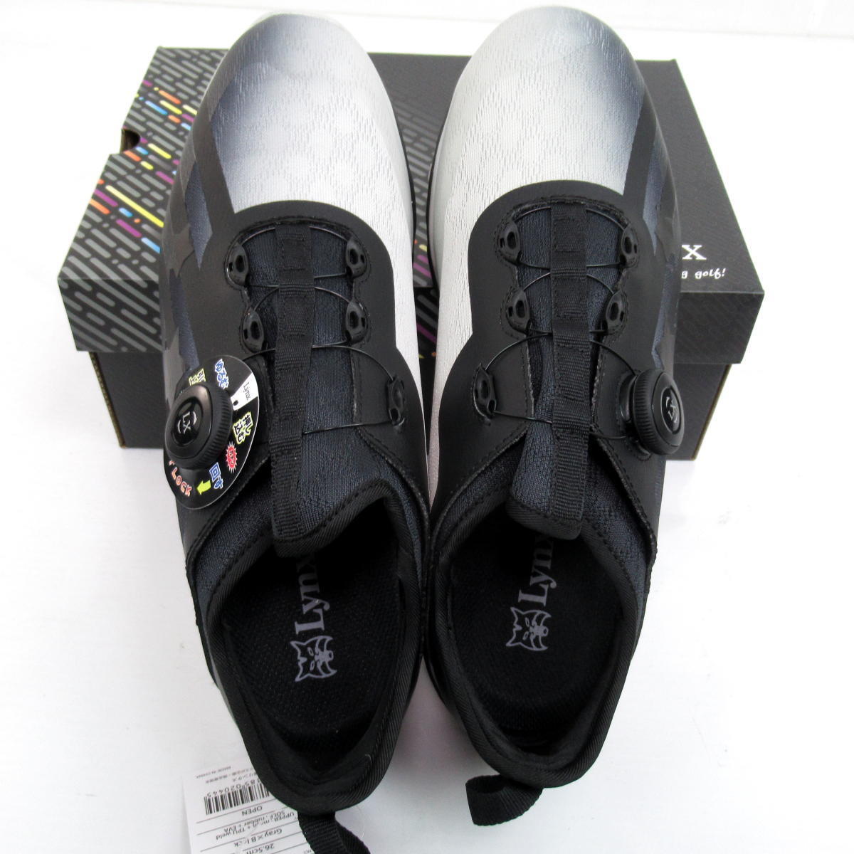 1 jpy *Lynx links SK-56 golf shoes (26.5cm)Gray×Black* dial type / spike less shoes *