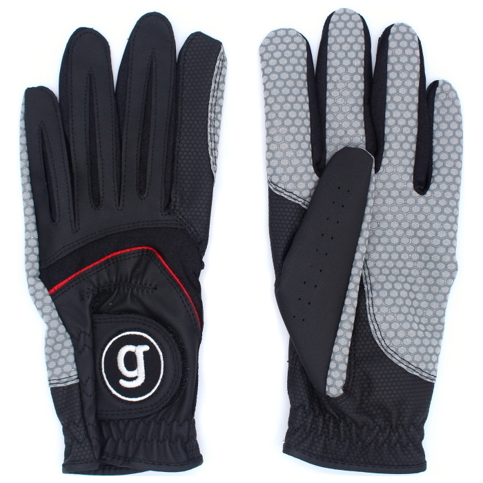 *G-GOLF silicon resin processing non official recognition Golf glove left hand for 4 sheets set black L(25-26cm)* free shipping *