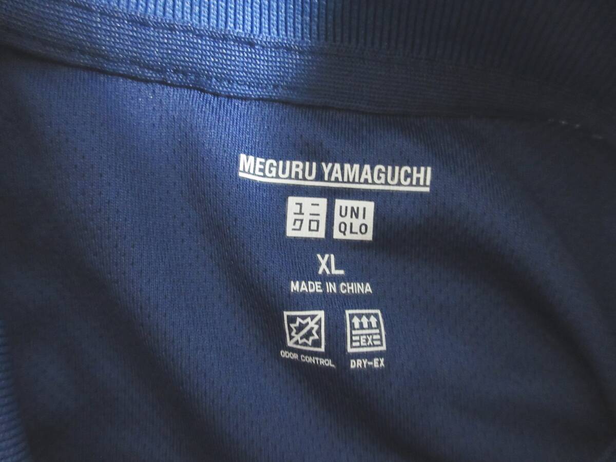ユニクロ メグルヤマグチ UNIQLO×MEGURU YAMAGUCHI 半袖 ポロシャツ XL 紺 亥4594_画像4