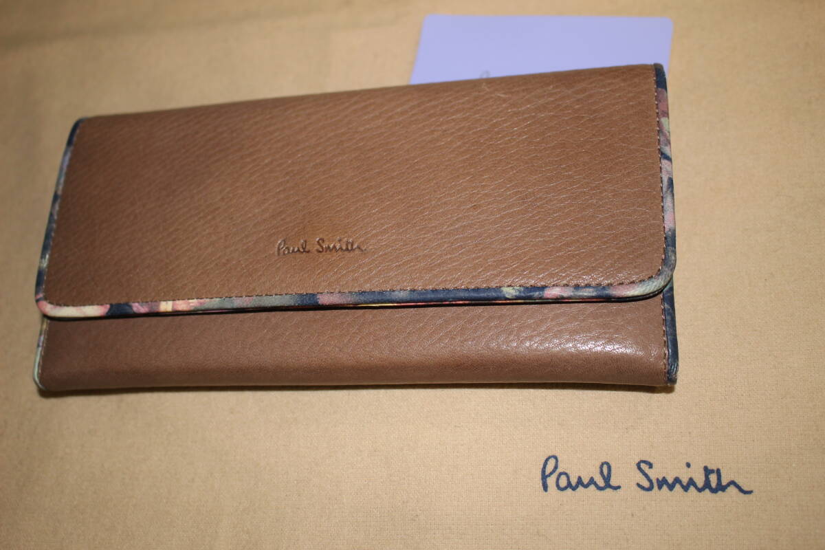 PWU475-T②　新品正規品　ポールスミス　Paul Smith　牛革／羊革　ローズプリント　長財布_画像1