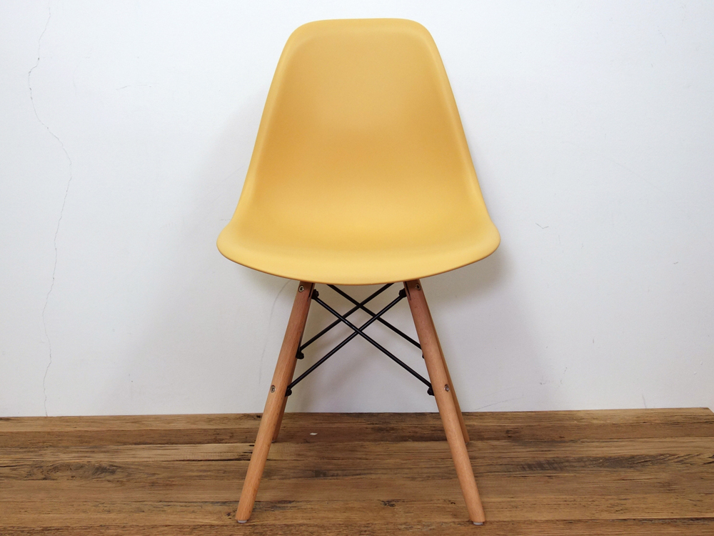 訳あり品 イームズ DSW シェルチェア 椅子 DSWチェア Eames オフィスチェア チェア イス 家具 DSR DAW クリームイエロー/NTベース BBの画像2