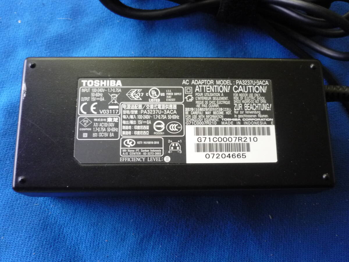 TOSHIBA Toshiba AC адаптор 15V 8A 4 квадратная форма / 4 . дыра #PA3237U-3ACA# Qosmio/G10/G20/G30 и т.п. для PSE стандарт товар электризация подтверждено 