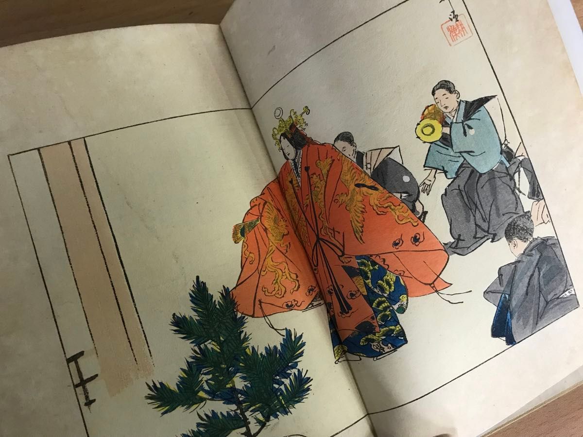 謡曲物語 前編 後編 和田万吉 冨山房 戦前 本 版画 木版 明治 大正 古書 検索用語/ 天金 能楽 謡曲 演劇 シナリオ