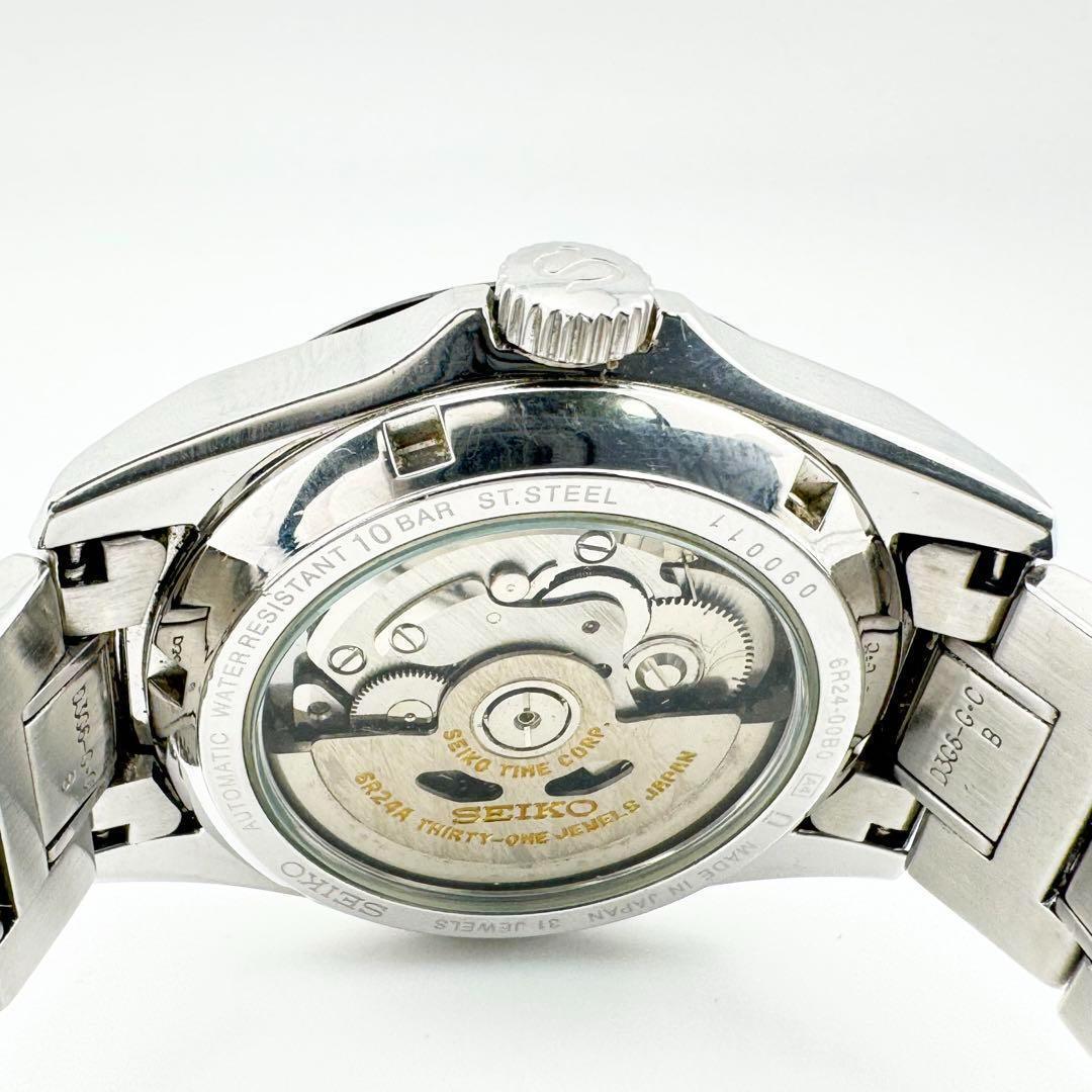 状態良好品 希少 SEIKO セイコー AT 自動巻き SARD003 6R24-00B0 メカニカル 裏スケ 21石 デイデイト 黒文字盤 メンズ 腕時計の画像9
