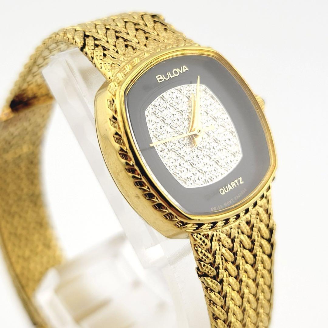 美品　BULOVA　ブローバ　クォーツ　スイス製 腕時計　アナログ　ゴールド　961214_画像3