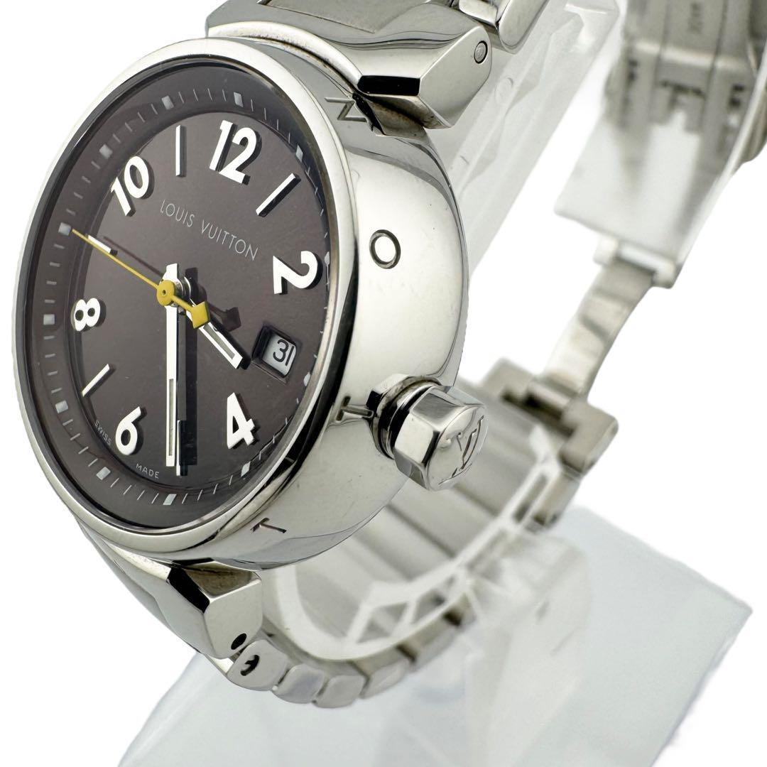 美品　LOUIS VUITTON ルイ ヴィトン　 タンブール デイト Q1211 TC0077 クォーツ　レディース　腕時計