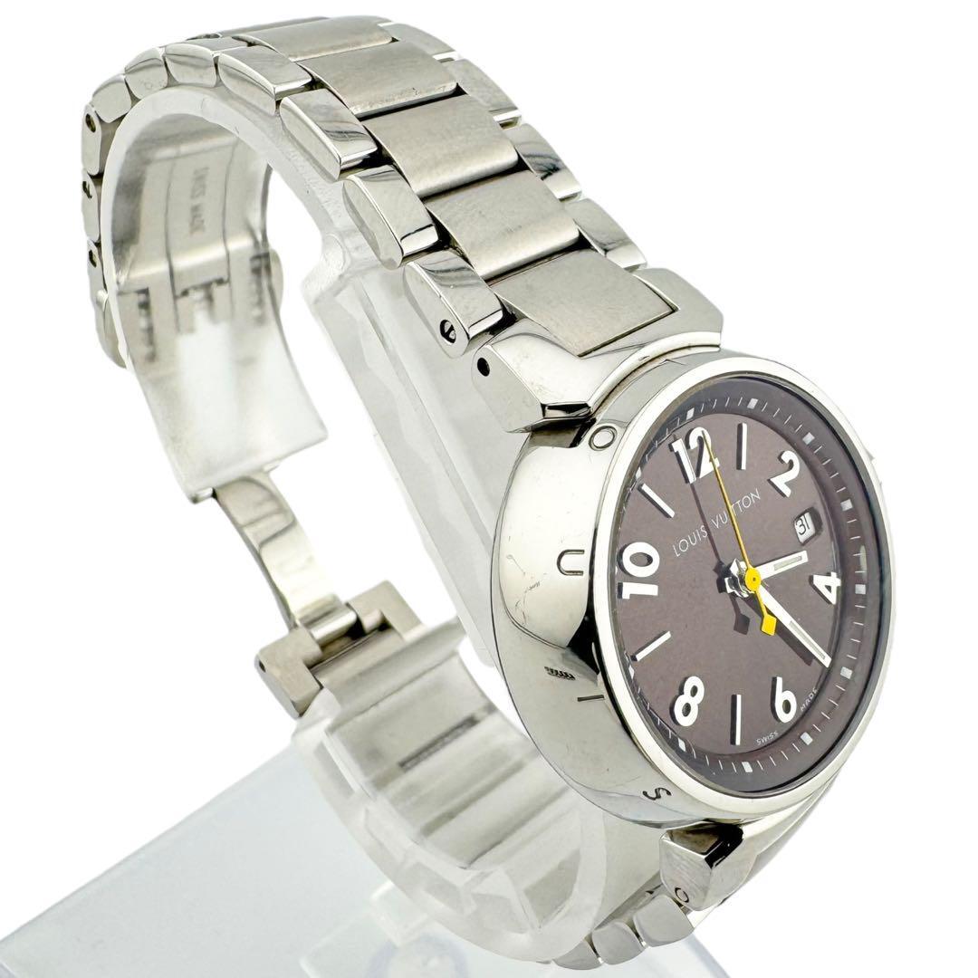 美品 LOUIS VUITTON ルイ ヴィトン  タンブール デイト Q1211 TC0077 クォーツ レディース 腕時計の画像6