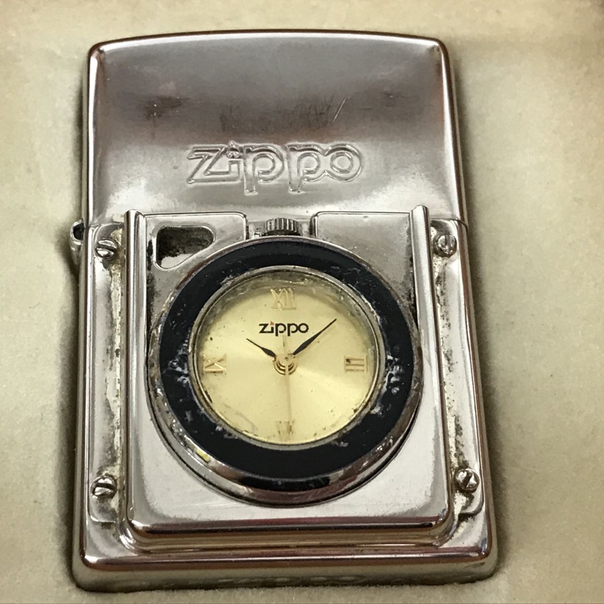 Zippo ジッポー 時計付 オイルライター TIME LIGHT タイムライト 2001年製[C3586]の画像2