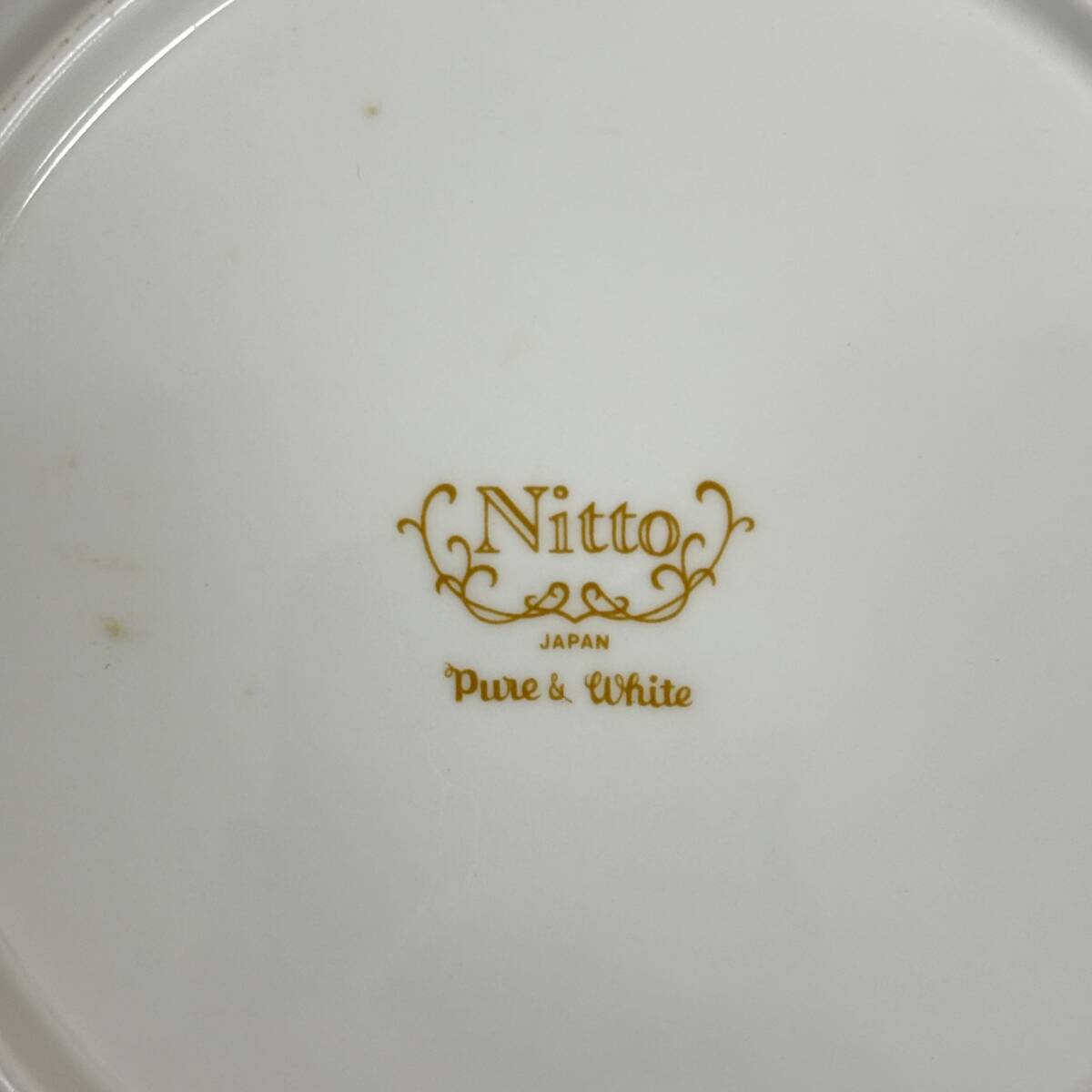 #[Nitto/ вязаный -]JAPAN Pure & White цветочный принт белый plate тарелка диаметр примерно 19cm 5 шт. комплект *7164