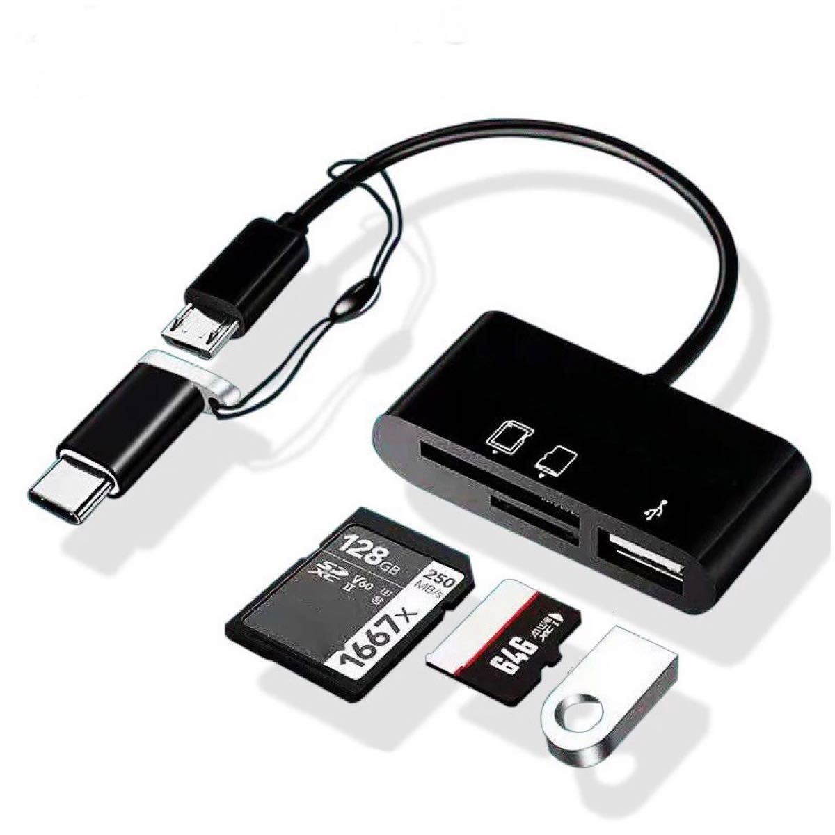 タイプB タイプC USBハブ マルチポート SDカードリーダー