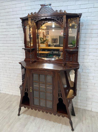 1円スタート【東京都内23区配達無料】定価７０万円！Empire Cabinet 1890年 イギリス アンティーク キャビネット NORTON&CO BIRMINGHAMの画像3