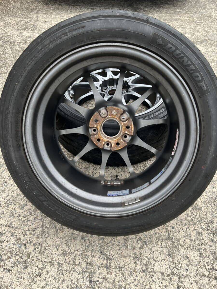 CE28N タイヤホイール2本セット17.75kg VR CE28N 17×8.0 JJ OFF +33 5H PCD114.3 GS とDUNLOP DIREZZA ZⅡ★ 235/45R17 94W 51週13年の画像5