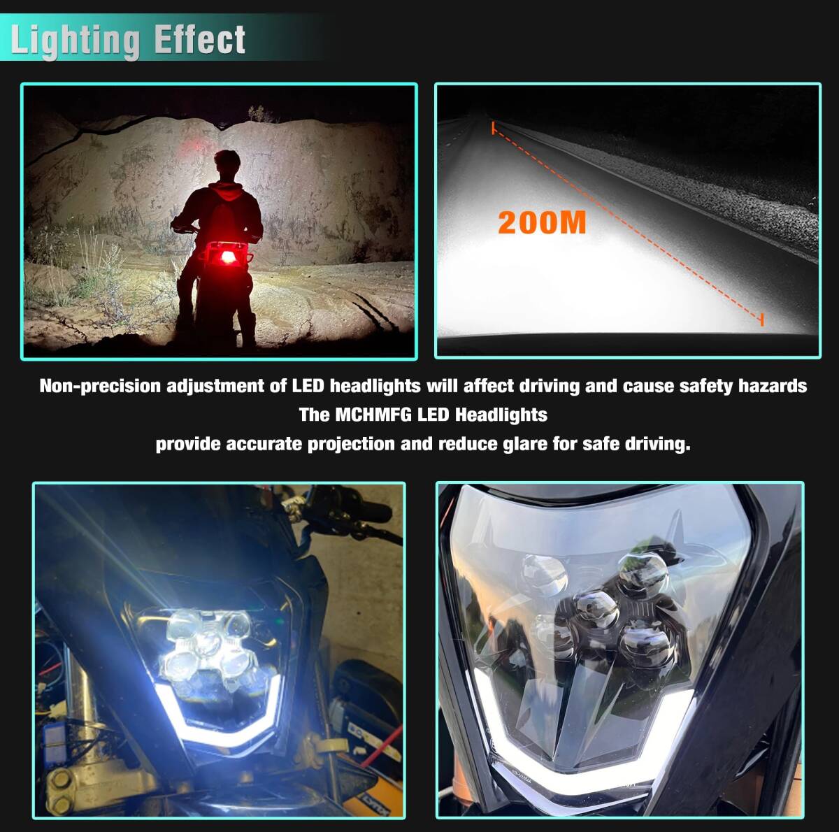 KTM 5LED ヘッドライト 17-21 SX SXF EXC XCW 125 250 300 350 450 500 Eマーク認証 社外品 LEDヘッドランプ フェアリングの画像3