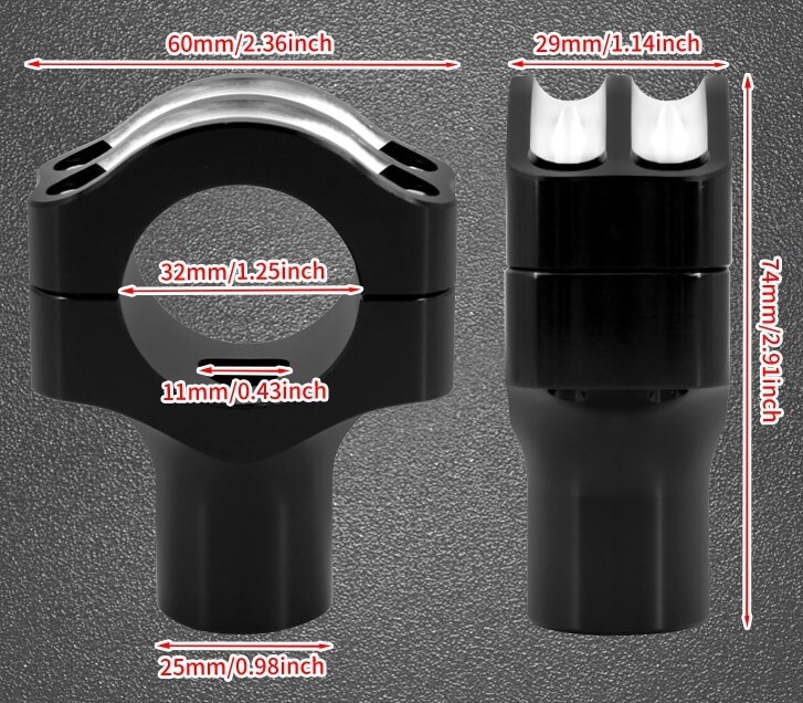 バイク 汎用 32mm径 ハンドル バー ライザー １.25インチ ブラック ハーレー ハンドル ポスト_画像7