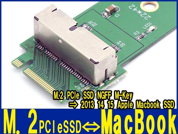 新品良品即決■2013/14/15 MacBook Air pro12+16 ピン⇔ PCIe x4 M.2 NGFF M-Key（type 2280）SSD変換アダプター_画像4