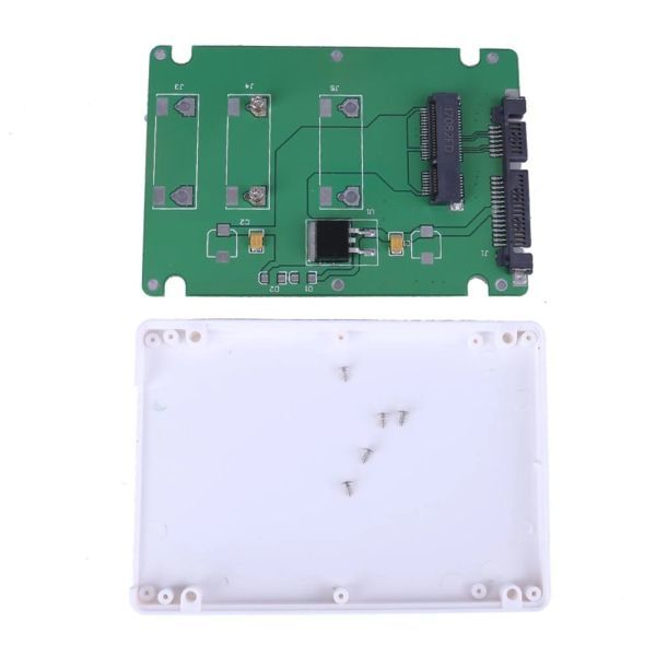 新品即決■送料無料mSATA(mini SATA)SSD50mm⇒ SATA3.0 6Gbps/　2.5インチHDD/SSDに変換 カラーホワイト_画像1